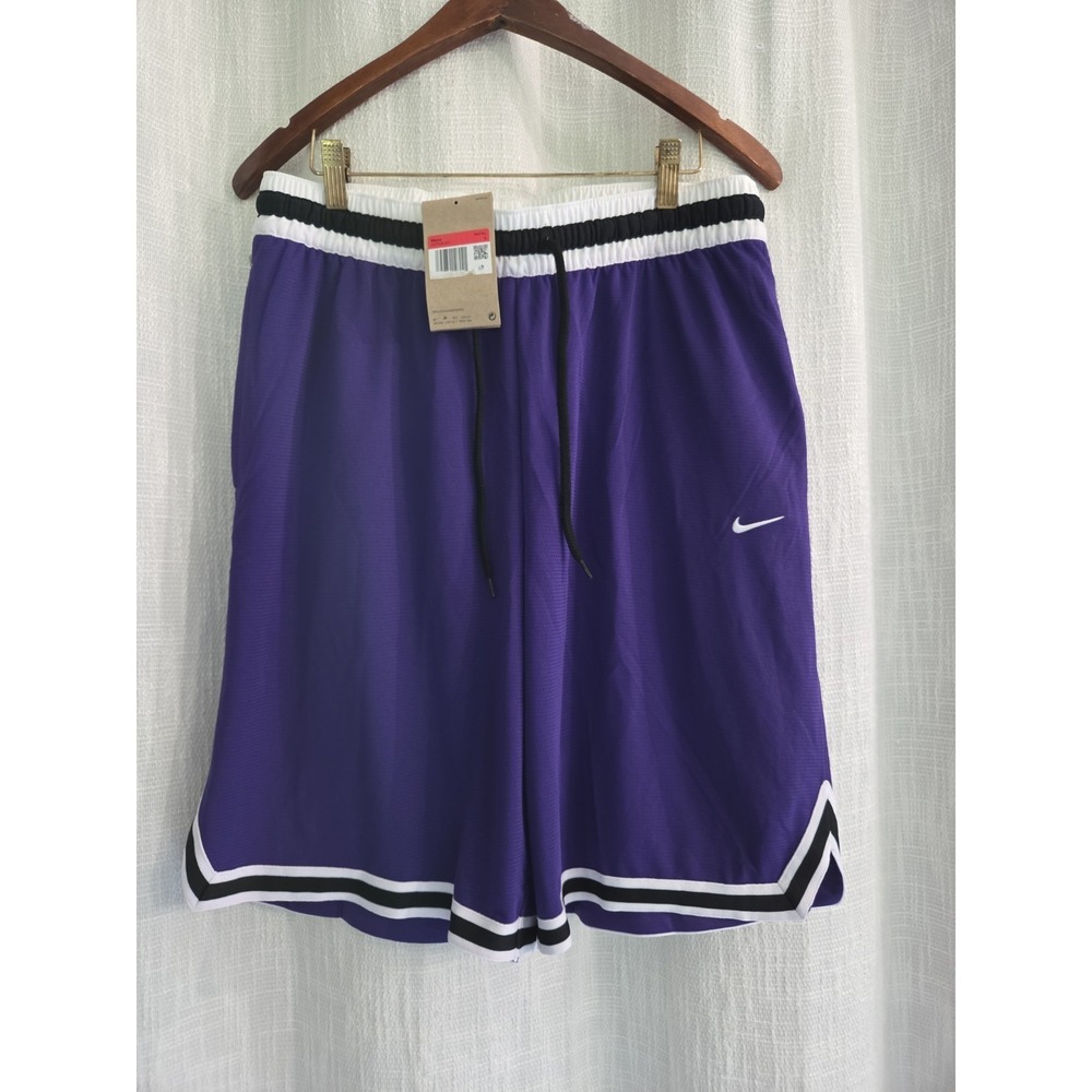 Nike Men's Dri-FIT 10" Basketball Shorts DR7228-547 Size L Purple White NEW